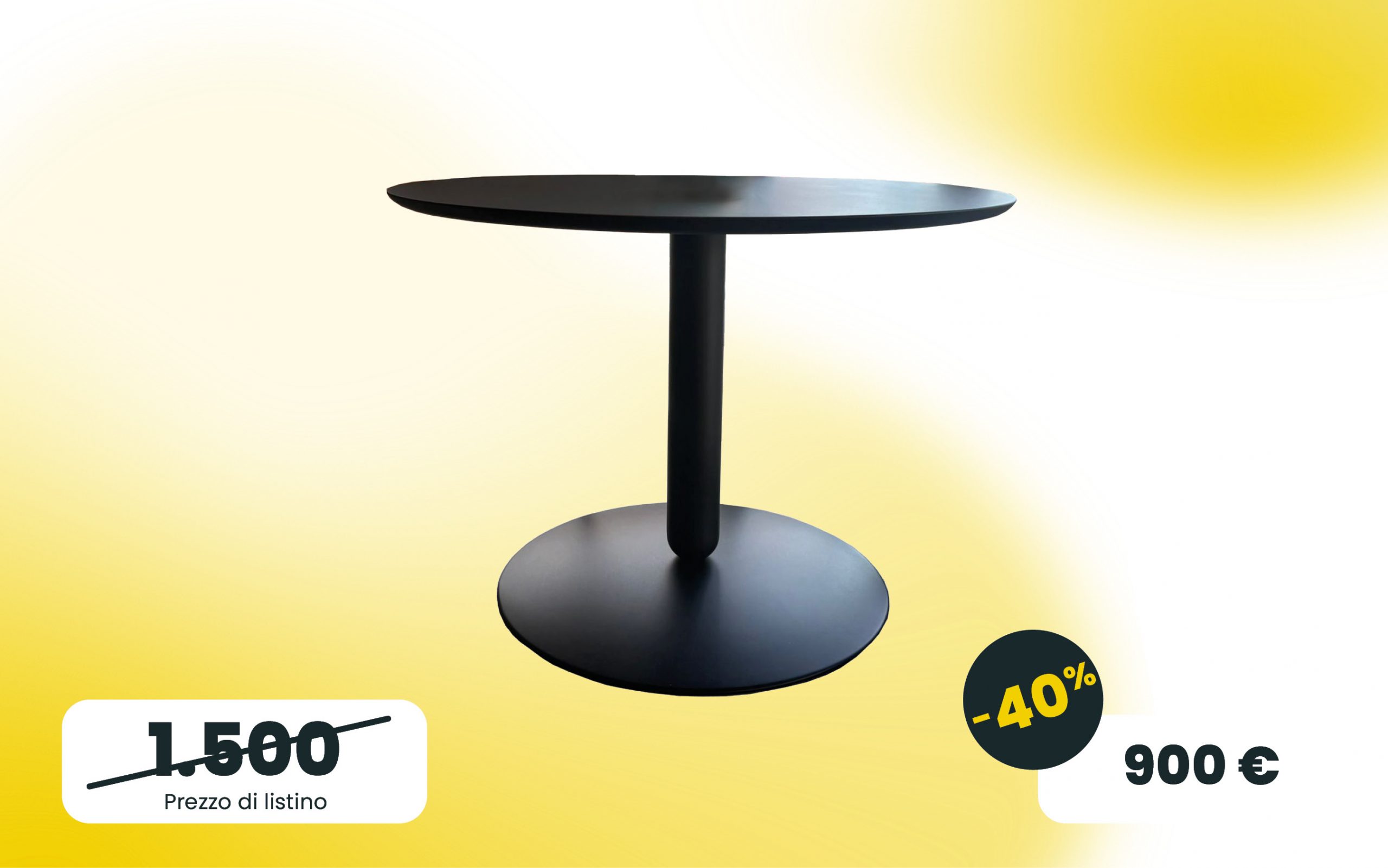 Tavolo rotondo fisso Balance Calligaris colore nero